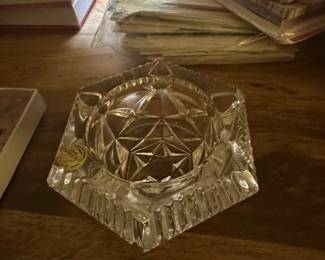 Cristal dArques Diamant Pattern Lead Crystal Ashtray