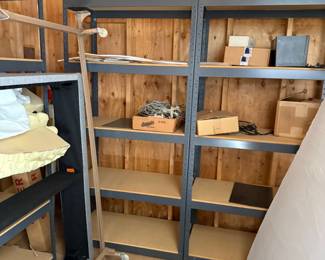 Metal Shelving Unit with Upholstered Panels second image