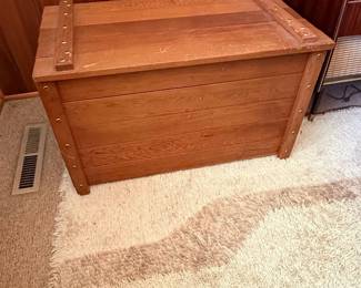 Vintage Wooden Storage Chest Trunk