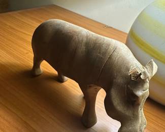 Hand Carved African Wooden Hippopotamus Figurine