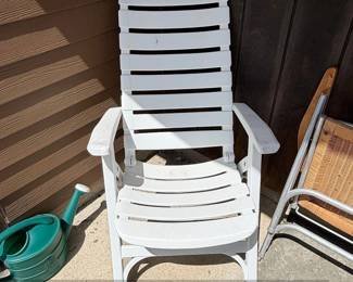 White Plastic Slatted Lounge Chair  Kettler Tiffany