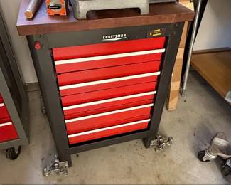 South Bend Drill Press with Craftsman Drawer Rolling Tool Cabinet