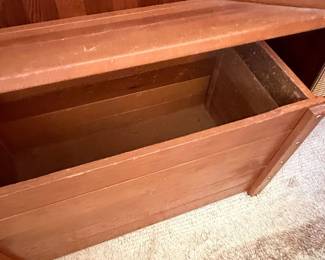 Vintage Wooden Storage Chest Trunk second image