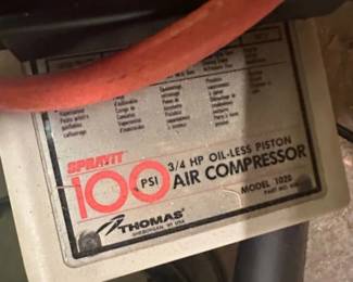 Thomas SPRAYIT PSI OilLess Piston Air Compressor Model second image
