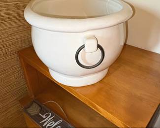 Pottery Barn Italian Ceramic Wine Cooler or Ice Bucket third image