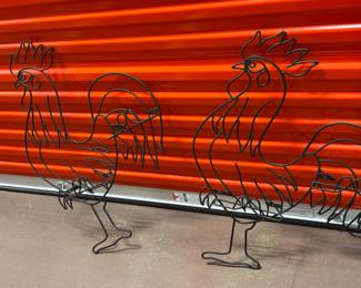 Pair of Metal Rooster Hanging Decor approax. 24" high $20/ea OBO b/4 5/19/2026