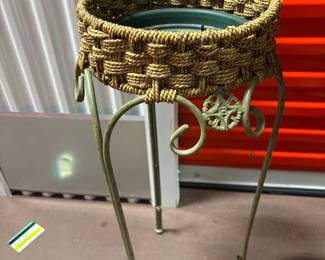 Metal and Wicker Plant Stand $15 OBO b/4 5/19/2026