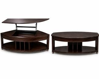 Coffee Table shows how it becomes a eating table for couch 36 inches by 50 at widest Note Only 1 Coffee Table Included