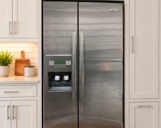 SxS Stainless Refrigerator w/ice & water hook ups Slight Scratches on Door Handles $275 OBO by 5/19/2026