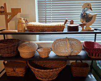 variety of baskets  wood items