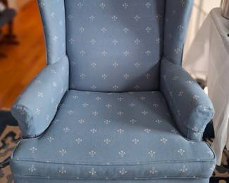 Blue with white detail high back chair