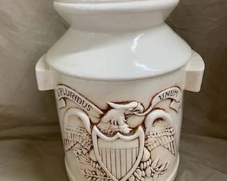 Ceramic Cookie Jar w/Eagle 