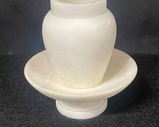 Small Stone Pedestal w/Stone Vase 
