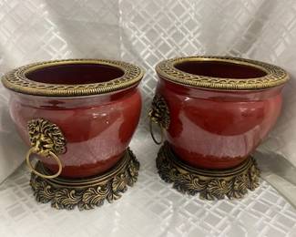 Pr Porcelain Planters 