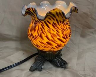 Small Table Lamp w/Handblown Glass Shade 