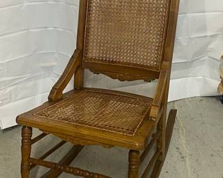 Eastlake Rocker w/Cane Bottom & Back 