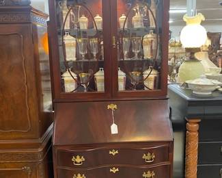 Jasper Cabinet Co. Bubble Glass Secretary 