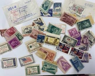 Small Tin w/Stamps 