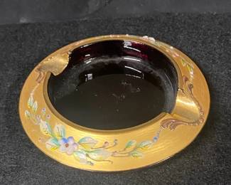 Bohemian Glass Ashtray 