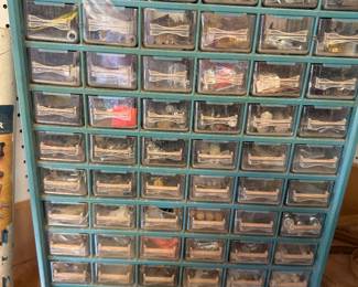 60 drawer organizer full of screws and parts - $20.00