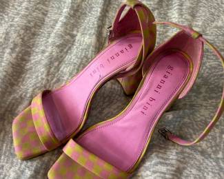 Gianni Bini Womens Checkered Heeled Sandals
