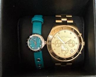 Marc by Marc Jacobs TwoWatch Set Teal Classic Gold Chronograph