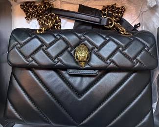 Kurt Geiger London The Kensington Black Leather Quilted Shoulder Bag