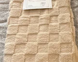 Salon de Maison Zane Faux Fur Checker Throw Blanket