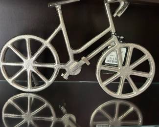 Silver Finish Metal Bicycle Sculpture