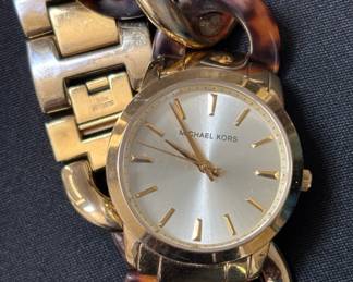 Michael Kors Lady Nini Tortoise Steel GoldTone Watch MK