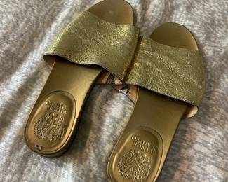 Vince Camuto Metallic Gold Slide Sandals