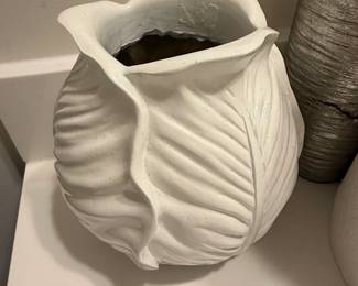 White Cabbage Bordallo Pinheiro Style Vase