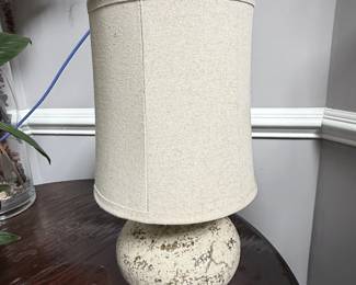 Distressed Ceramic Table Lamp with Linen Shade