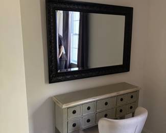Vintage Vanity Set with Mirror and Chair
