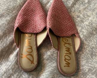 Sam Edelman Womens Pink Woven SlipOn Mules