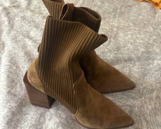 Steve Madden Tackle Suede Knit Ankle Boots
