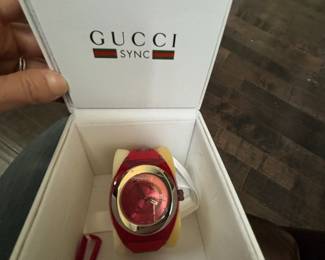 Gucci Sync XXL Red Rubber Watch YA
