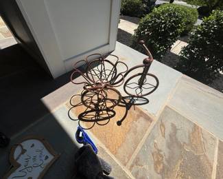Vintage Wrought Iron Bicycle Plant Stand
