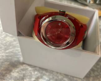 Gucci Sync XXL Red Rubber Strap Watch YA