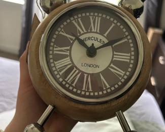 Vintage Twin Bell Alarm Clock with Roman Numerals