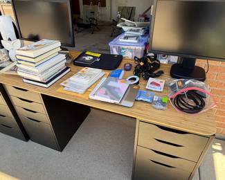 Desk and monitors