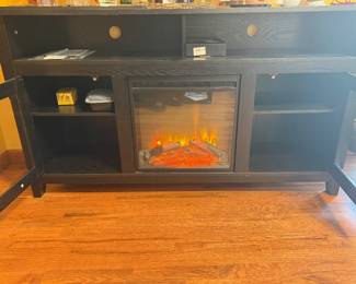 Electric fireplace console