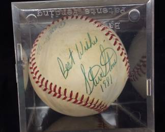 1980 MLB CY YOUNG WINNER STEVE STONE AUTOGRAPHED BASEBALL, NO COA