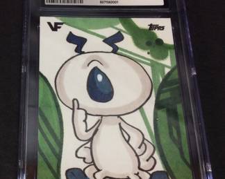 RARE 2025 TOPPS CHROME VEEFRIENDS IMPECCABLE INOSTRANET ERIC MEDINA ARTIST SKETCH LIMITED EDITION #1 of 1, GRADED MINT + 9.5 by CGC WITH ARTIST SIGNATURE