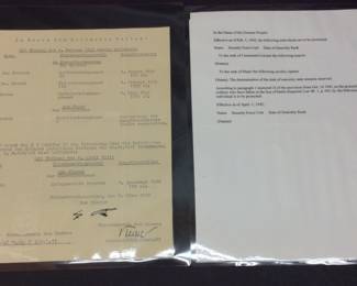1942 Adolf Hitler Signed Promotion Letter To Promote Soldiers From Major To Lieutenant Colonel & From Calvary Captain To Major, Signed Der Fuhrer Adolf Hitler. Paper Embossed German Reich Eagle