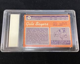 HOF AUTOGRAPHED GALE SAYERS CHICAGO BEARS 1970 TOPPS #70 CARD, NO COA, UNGRADED