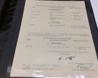 1942 Adolf Hitler Signed Promotion Letter To Promote Soldiers From Major To Lieutenant Colonel & From Calvary Captain To Major, Signed Der Fuhrer Adolf Hitler. Paper Embossed German Reich Eagle