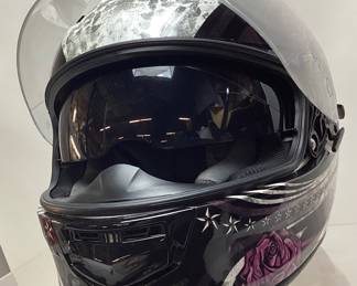HARLEY-DAVIDSON LANDSCAPE AIRFIT SUN SHIELD HD-X03 FULL FACE MOTORCYCLE HELMET, ROSE DESIGN, WOMEN’S SIZE LARGE, WITH BOX