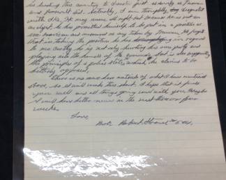 BIRDMAN OF ALCATRAZ ROBERT STROUD PERSONAL LETTER TO HIS BROTHER MORRIS STROUD DATED JUNE 11th 1954. TOPIC IS THE BOOK THAT ROBERT WROTE ABOUT THE PRISON SYSTEMS AND WHERE SOME OF THE PROCEEDS WOULD BE DONATED TO. NO COA, MANY OF THESE ITEMS WERE FEATURED IN 2006 AUTOGRAPH COLLECTOR MAGAZINE REFERENCE PICTURES. COLLECTION OF TIM METCALF. THE PICTURE OF THE MAGAZINE ARTICLE IS NOT INCLUDED IN LOT. ONLY FOR INFORMATION.