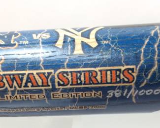 2000-2001 NY YANKEES/ NY METS SUBWAY SERIES LTD. EDITION #381 of 1000 BASEBALL BAT WITH CLEAR CASE AND CERTIFICATE OF AUTHENTICITY, LOUISVILLE SLUGGER 34in